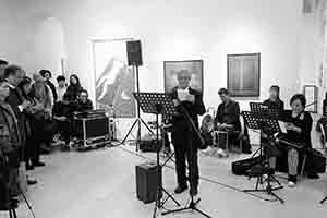 Exhibition opening of 'Living in Compassion: The Art of Chu Hing Wah', Hanart TZ Gallery, Pedder Building, Pedder Street, Central, 8 December 2017
