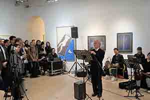 Exhibition opening of 'Living in Compassion: The Art of Chu Hing Wah', Hanart TZ Gallery, Pedder Street, Pedder Building, Central, 8 December 2017