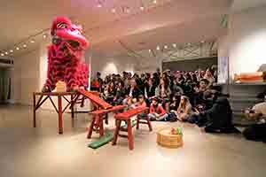 Muted Lion Dance, a performance art piece by Samson Young, Spring Workshop, Wong Chuk Hang, 10 December 2017