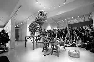 Muted Lion Dance, a performance art piece by Samson Young, Spring Workshop, Wong Chuk Hang, 10 December 2017