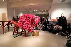 Muted Lion Dance, a performance piece by Samson Young, Spring Workshop, Wong Chuk Hang, 10 December 2017