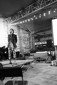 Mimi Brown, speaking on the final day of Spring Workshop, Wong Chuk Hang, 10 December 2017