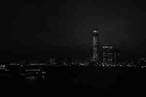 Night view of Victoria Harbour from Sheung Wan, 13 December 2017