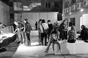 On the roof terrace of an industrial building, during the opening of 'Interval in Space', Osage, Kwun Tong, 15 December 2017