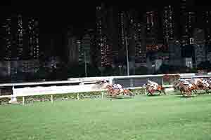 Horse racing at the Hong Kong Jockey Club racecourse, Happy Valley, 6 December 2017