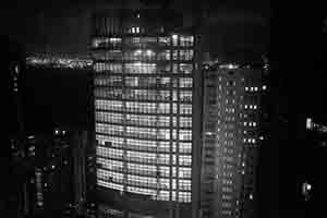 Buildings at night, Sheung Wan, 29 December 2017