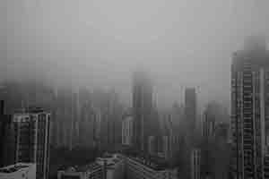 Sai Ying Pun in mist, Hong Kong Island, 8 January 2018