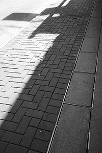 Light and shadow on the street, Wellington Street, Central, 13 January 2018