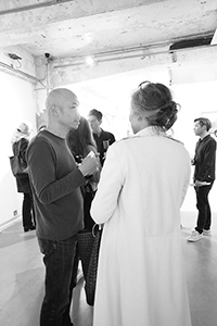 Warren Leung at the opening of his 'Something There and Never There' exhibition, Blindspot Gallery, Wong Chuk Hang, 20 January 2018