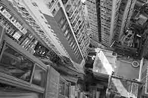 Light on building rooftops, Sheung Wan, 25 January 2018