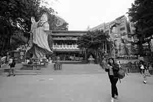 Religious images outside a temple, Repulse Bay beach, 28 January 2018