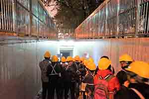 Visit to Tai Hang Tung Stormwater Storage Tank during an art event by Kingsley Ng, Kowloon, 6 January 2018