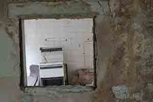 Stove inside an abandoned British military facility near the border, Tai Shek Mo, above Lo Wu, 11 February 2018