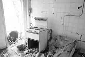 Stove inside an abandoned British military facility near the border, Tai Shek Mo, above Lo Wu,  11 February 2018