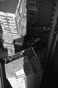 Light and shadow on buildings, Sheung Wan, 12 February 2018