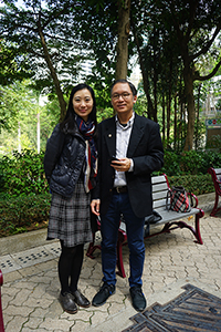 Filmmaker Kal Ng (right) at the wedding of Giorgio Biancorosso and Yoko Hosoda, Hong Kong Park, 27 February 2018