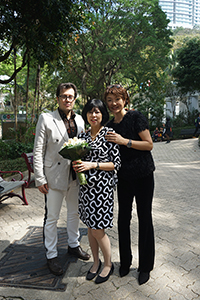 Wedding of Giorgio Biancorosso (left) and Yoko Hosoda (centre), Hong Kong Park, 27 February 2018