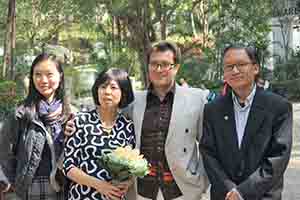 Wedding of Giorgio Biancorosso (second right) and Yoko Hosoda (second left), Hong Kong Park, 27 February 2018