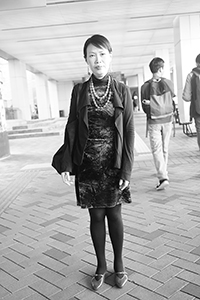 Artist and autism researcher Dawn-Joy Leong after giving a talk at University of Hong Kong, 28 February 2018