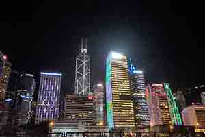 Night view of illuminated buildings, Central, 9 March 2018