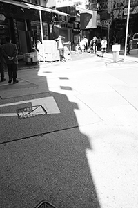 Shadow on the street, Sheung Wan, 10 March 2018