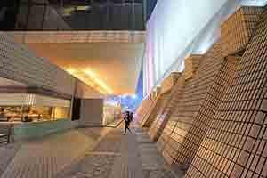 Light and shadow outside the Cultural Centre, Tsim Sha Tsui, 15 March 2018