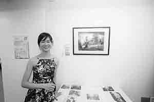 Artist Elaine Chiu in her exhibition, Causeway Bay, 16 March 2018