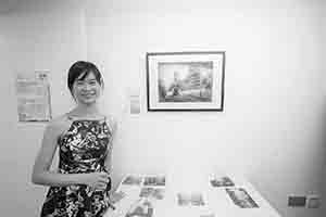 Artist Elaine Chiu in her exhibition, Causeway Bay, 16 March 2018