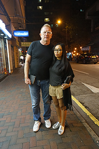 Sam Winter and his wife, Queen's Road West, Sheung Wan, 17 March 2018