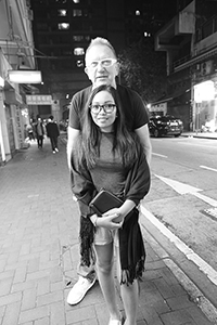 Sam Winter and his wife, Queen's Road West, Sheung Wan, 17 March 2018