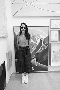 Angel Chun at the opening of Wu Shanzhuan's exhibition at Hanart TZ Gallery, Pedder Building, Central, 22 March 2018