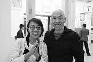Sara Wong and Warren Leung at the opening of Wu Shanzhuan's exhibition at Hanart TZ Gallery, Pedder Building, Central, 22 March 2018