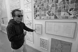 Chinese artist Wu Shanzhuan at the opening of his exhibition at Hanart TZ Gallery, Pedder Building, Central, 22 March 2018