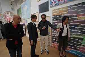 Chinese artist Wu Shanzhuan at the opening of his exhibition at Hanart TZ Gallery, Pedder Building, Central, 22 March 2018