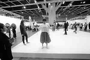 Artworks and visitors in Art Basel, Convention and Exhibition Centre, Wanchai, 27 March 2018