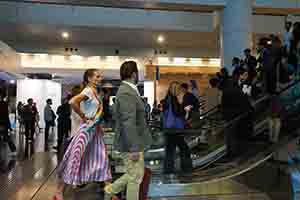 Visitors on their way to Art Basel, Convention and Exhibition Centre, Wanchai, 27 March 2018