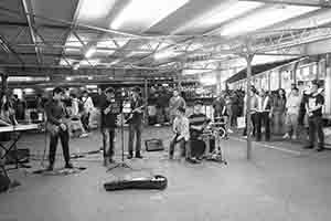 Buskers on the Star Ferry concourse, Tsim Sha Tsui, 30 March 2018