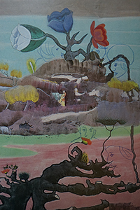 Painting by Luis Chan reproduced in a catalogue with changes made on it by the artist, Sheung Wan, 8 March 2018