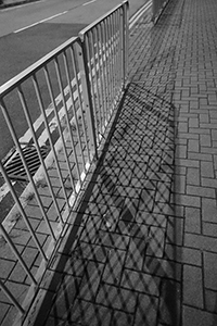 Shadow of railing, Wanchai, 9 March 2018