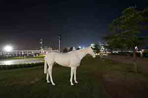'White Horse' by Mark Wallinger, in Tamar Park, 9 March 2018