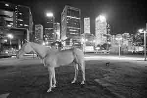 'White Horse' by Mark Wallinger, in Tamar Park, 9 March 2018