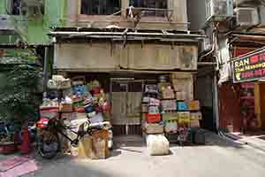 Goods in front of an old building, Sai Ying Pun, 23 April 2018