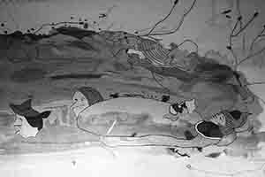 Detail of a tapestry based on a painting by Luis Chan, Hong Kong Cultural Centre, 27 April 2018