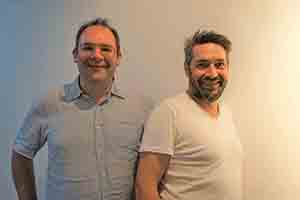 Tobias Berger and his brother at an exhibition: The sun teaches us that history is not everything, Osage Gallery, Kwun Tong, 29 April 2018