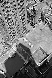 Shadows on building rooftops, Sheung Wan, 18 May 2018