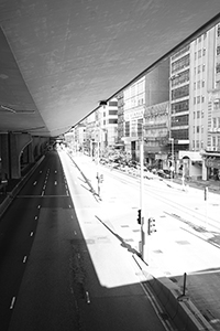 View of Connaught Road Central from a footbridge, Sheung Wan, 25 May 2018