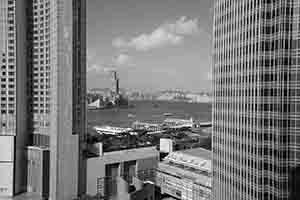 View of Victoria Harbour between the Four Seasons Hotel and IFC 1, Central, 26 May 2018