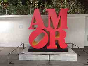 'AMOR' by Robert Indiana in the exhibition 'LOVE Long: Robert Indiana and Asia', Asia Society, 27 May 2018