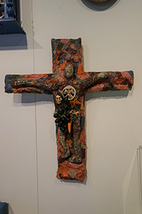 Artwork by Niki de Sainte Phalle in the Le French May 2018 exhibition 'School of Nice - From Pop Art to Happenings', City Hall, 6 May 2018