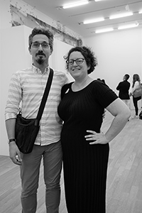 Academics Opher Mansour and Alicia Wiseberg-Roberts, at an exhibition opening, Tai Kwun, Central, 8 June 2018